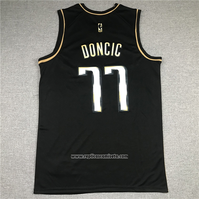 Camiseta Golden Edition Dallas Mavericks Luka Doncic #77 2020-21 Negro